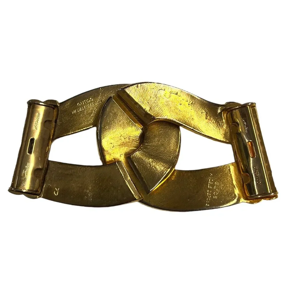 Vintage Statement Gutos W Germany Art Deco Gold Belt Buckle‎